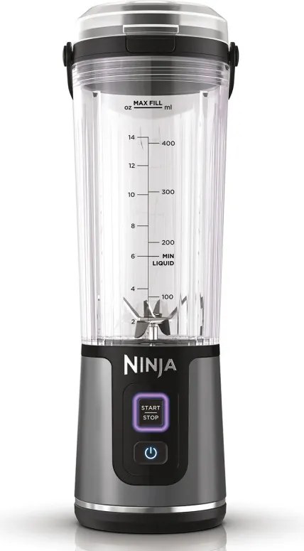 Разопакован: Преносим блендер Ninja Blast BC151EUBK, 7.4W, 530 мл, Стоманен нож с 6 остриета, Трошене на лед, До 10 цикъла, Без BPA, USB-C, Черен