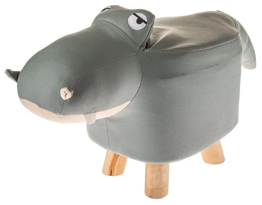 Сива детска табуретка Hippo – Dakls