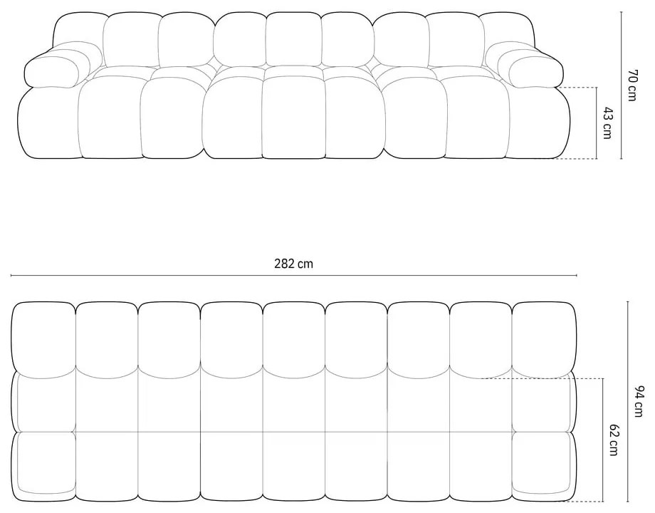 Бежов модулен диван от букле 282 cm Bellis – Micadoni Home