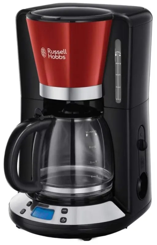 Кафемашина Russell Hobbs Victory 24031-56, 1100W, 1.25 л, Технология Whirltech, Таймер, Червен/черен