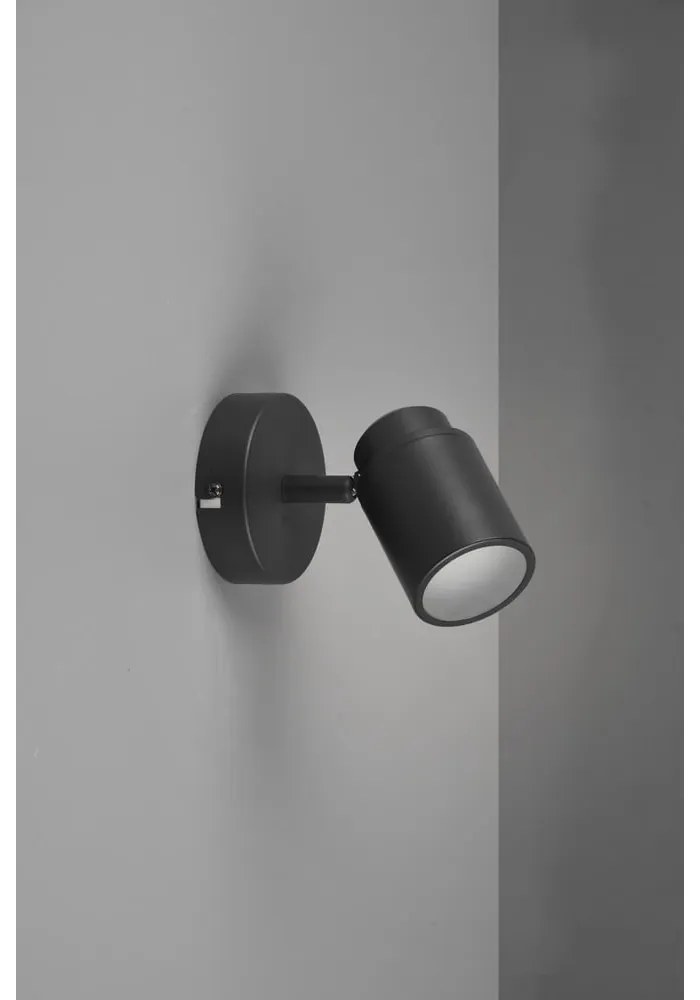 Матово черен метален прожектор 10x9 cm Angelo - Trio