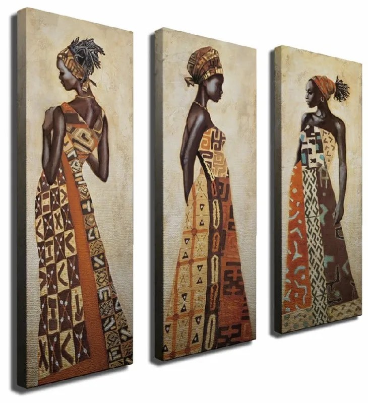 Живопис върху платно от 3 части Лусака - Wallity