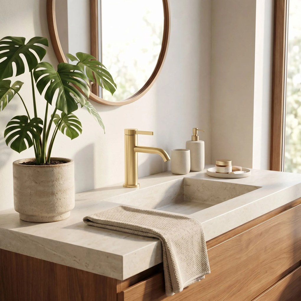 Смесител за баня Rea Rivo Brush Gold