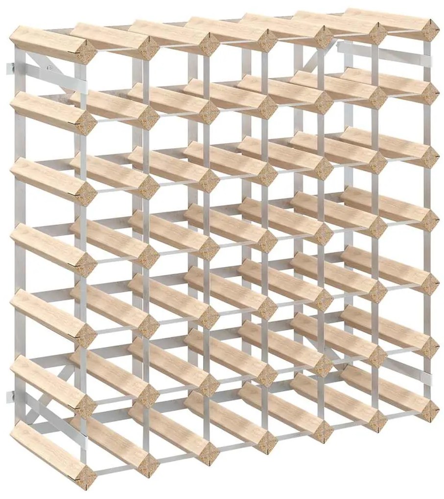 282470 vidaXL Стойка за вино за 42 бутилки, масивна борова дървесина