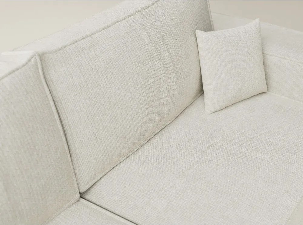 Кремав шенилов сгъваем/с място за съхранение ъглов диван (ляв ъгъл/L форма) Tonga – Maison de Rêve