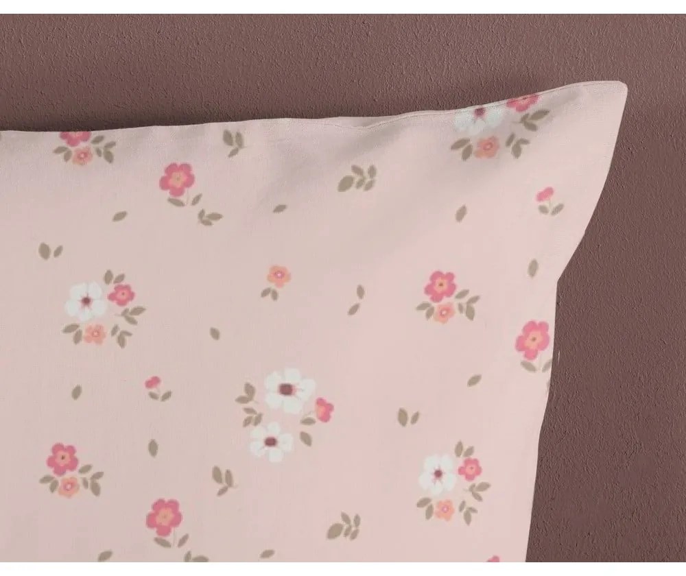 Розово-кафяво единично памучно детско спално бельо 140x200 cm Avera – Good Morning