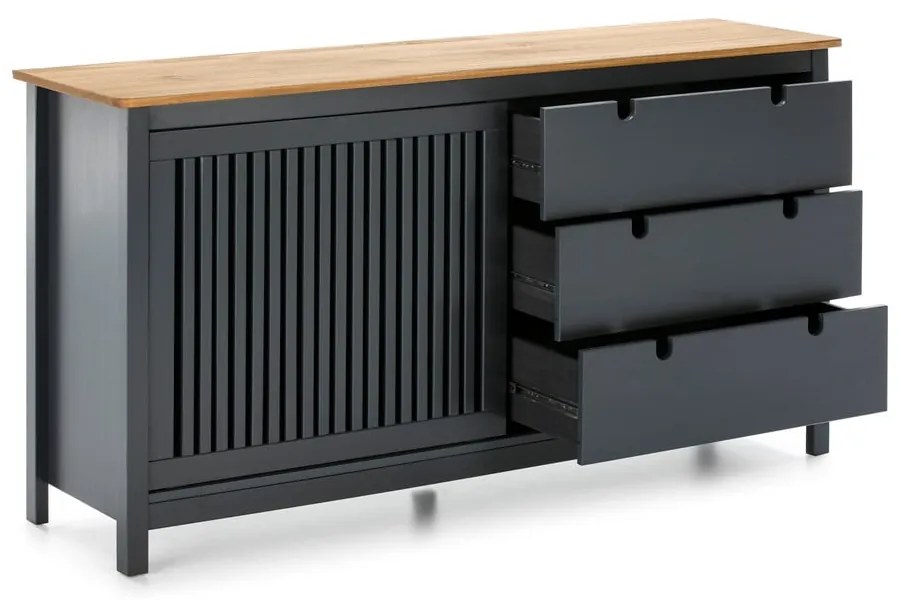 Сив дървен скрин с чекмеджета Bruna - Marckeric