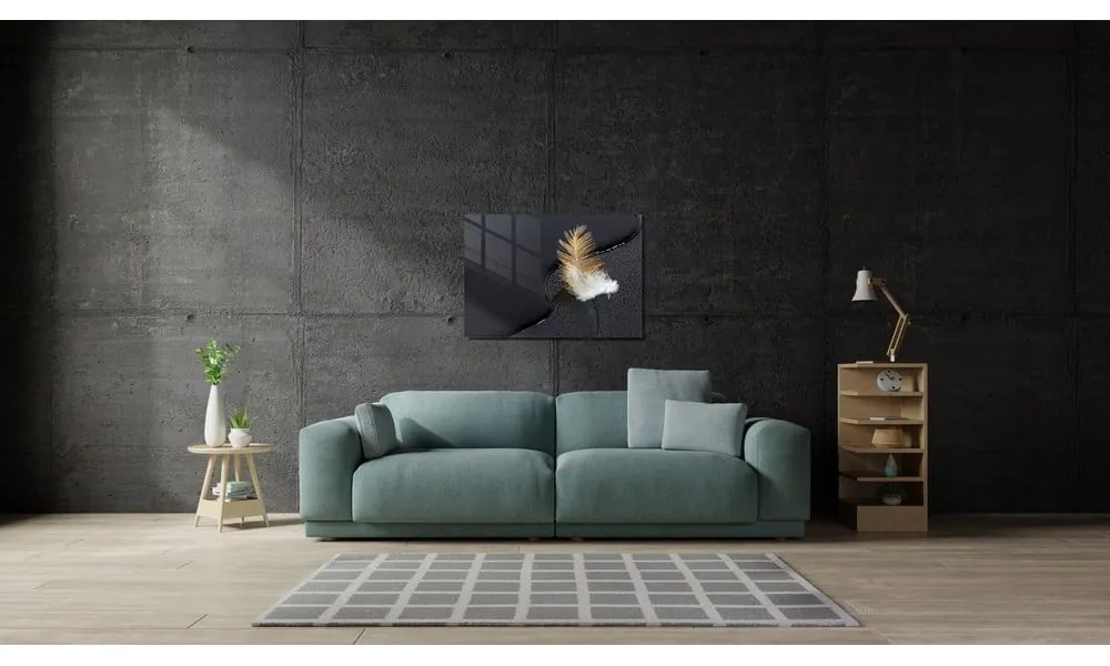 Картина върху стъкло 100x70 cm Feather - Wallity