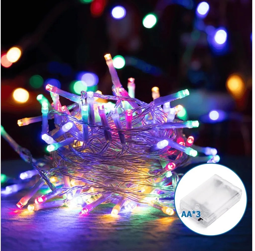 Aigostar - LED гирлянд 100xLED/3xAA 10,3m многоцветен