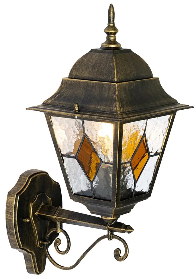 Винтидж външна стенна лампа антично злато - Antigua Up