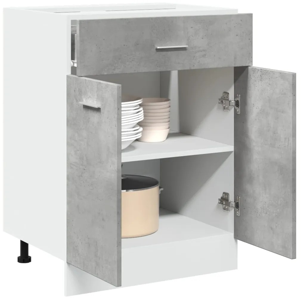 856088 vidaXL Шкаф с чекмеджета "Lyon", цвят бетонно сив, 60x46x81,5 см, инженерно дърво