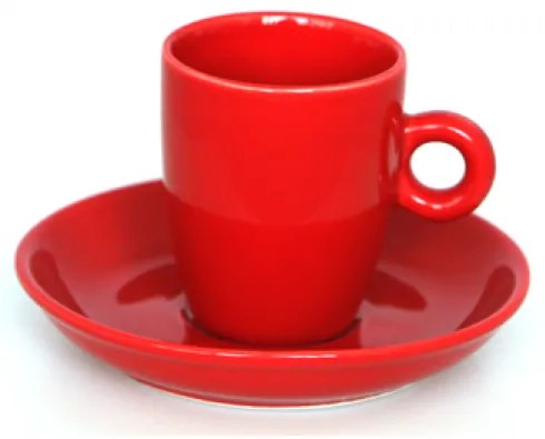 Порцеланова чаша с чинийка Червена DY0798 250ml.