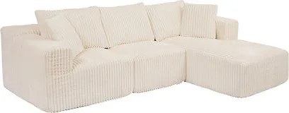 Компресиран ъглов диван atmosphera Solka, 254 cm,Кордурой - Амбър