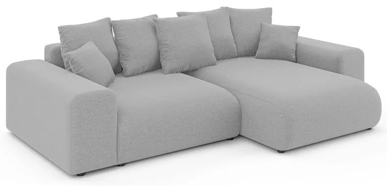 Светлосив разтегателен ъглов диван с място за съхранение (променлив) Luma – Ropez