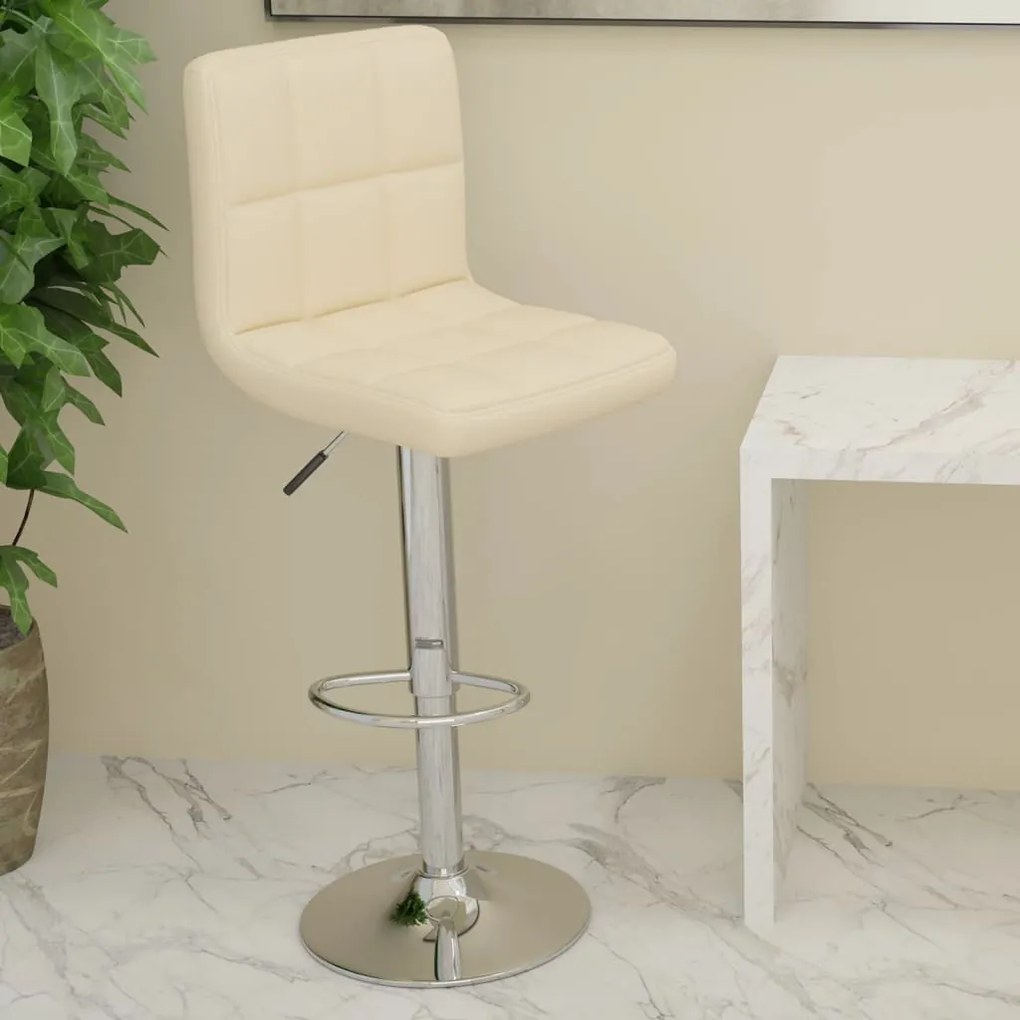 334223 vidaXL Бар табуретка, кремава, изкуствена кожа