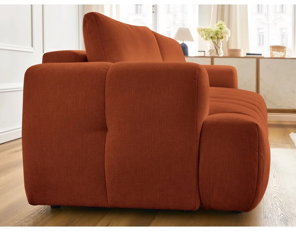 Сгъваем/с място за съхранение диван в тухлен цвят 251 cm Fuji – Bobochic Paris