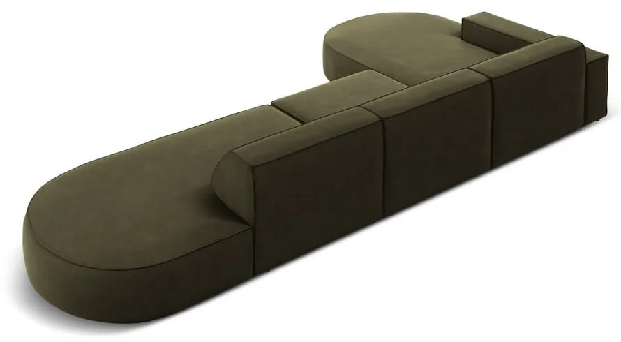 Ъглов диван от зелено кадифе (ляв ъгъл) Jodie - Micadoni Home