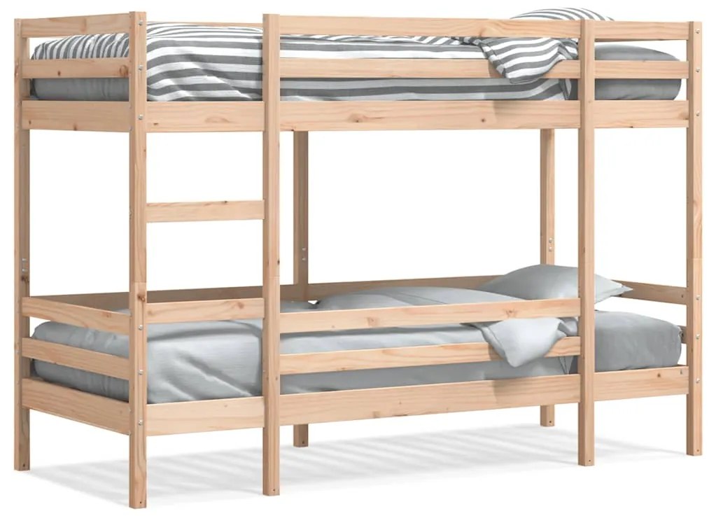 3284215 vidaXL Двуетажно легло, 80x200 см, борово дърво масив