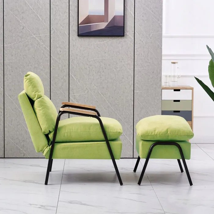 Релаксиращ фотьойл с облегалка за крака OSLO червен