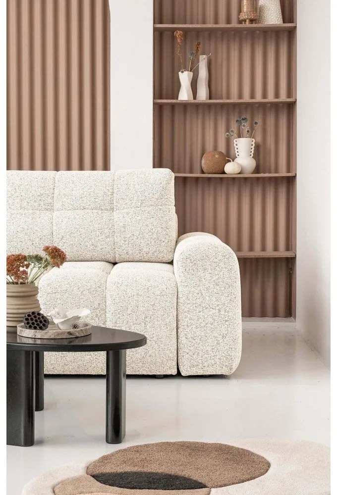 Кремав разтегателен модулен ъглов диван с място за съхранение (ляв ъгъл) Lulu – Miuform