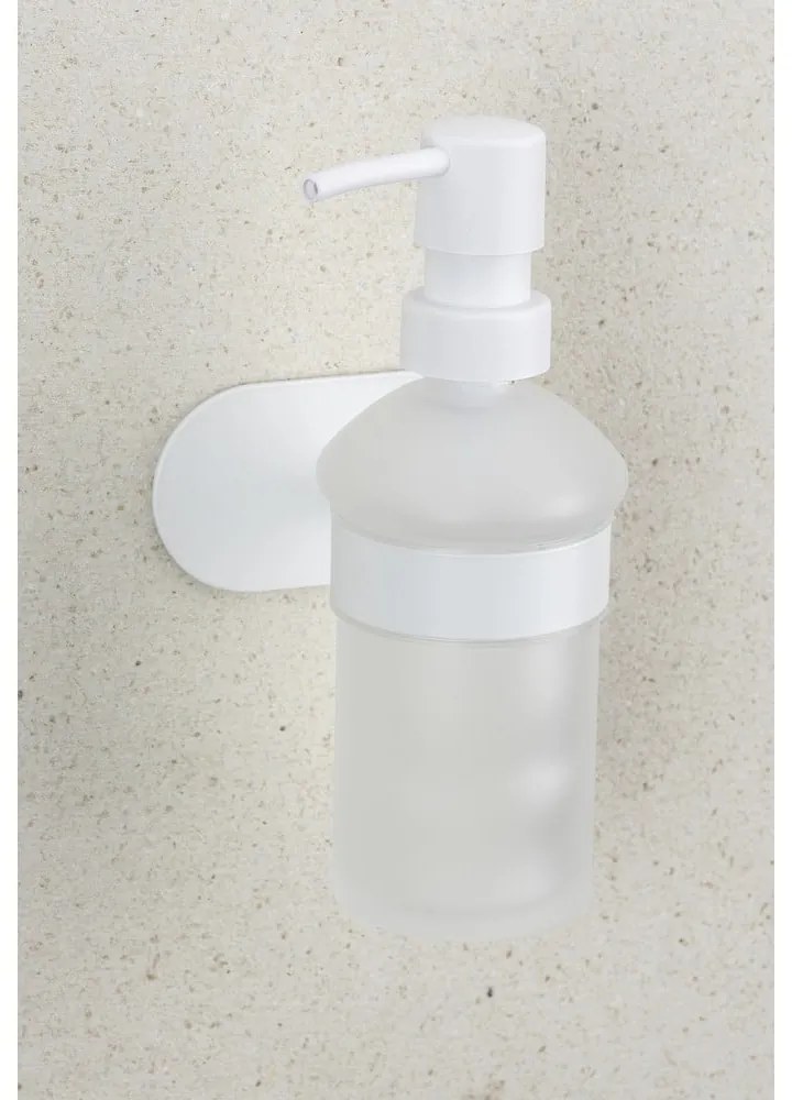 Бял самозалепващ стъклен диспенсер за сапун 200 ml Orea – Wenko