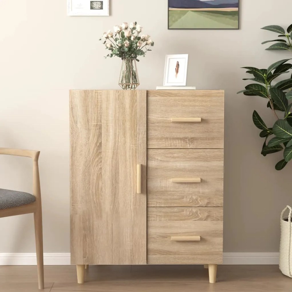 812171 vidaXL Сайдборд, дъб сонома, 69,5x34x90 см, инженерно дърво