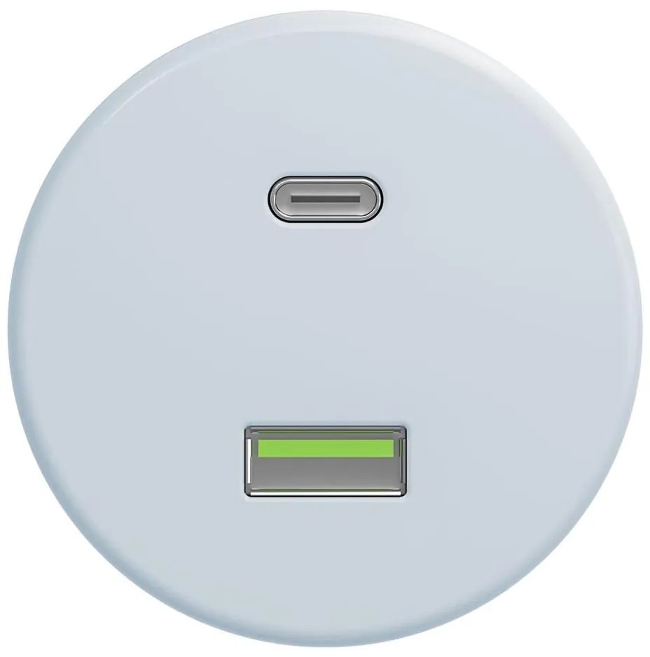 Kliklap - Ретро USB гнездо A+C без рамка, синьо