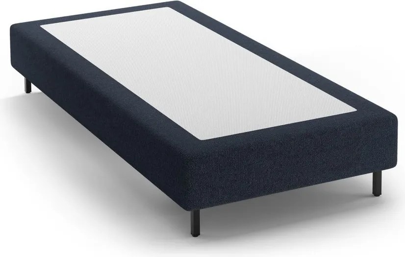 Тъмносиньо тапицирано единично легло без табла 90x200 cm Whale – Micadoni