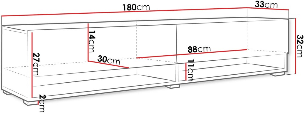 TV шкаф Aelia plus-White-White Glossy