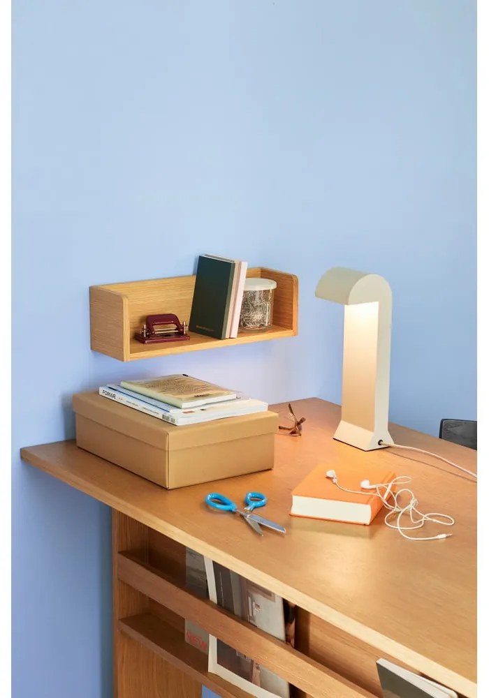 Светлосива LED затъмняваща се настолна лампа (височина 34 cm) Soothe – Hübsch