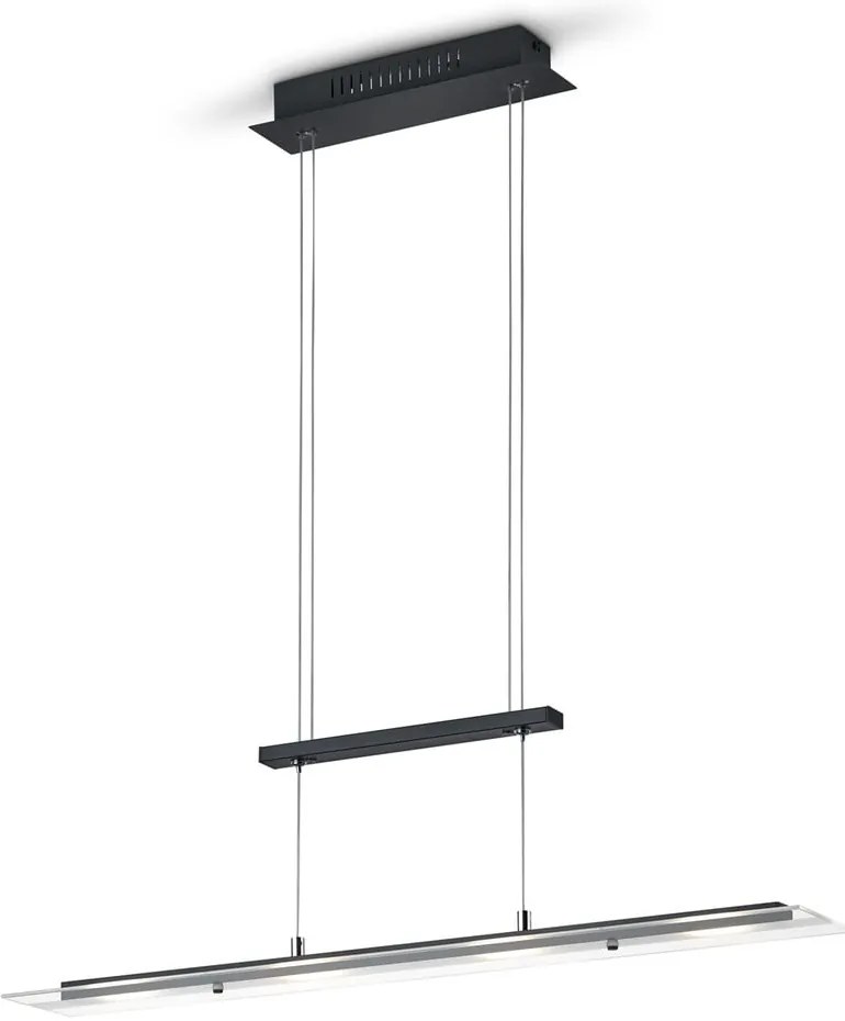 Черно LED осветително тяло със стъклен абажур Milos - Trio