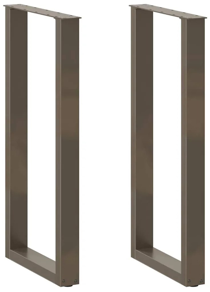 4013235 vidaXL Крака за бар маса, U-образни, 2 бр., естествена стомана, 50 x (100-101) см, стомана