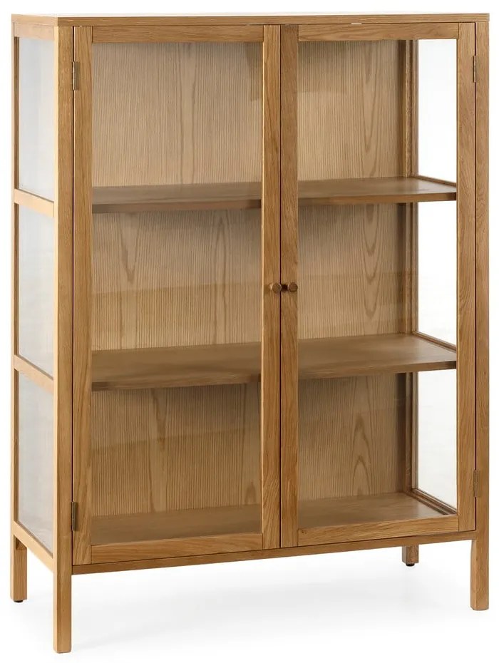 Витрина от декор от дъб в естествен цвят 90x126x40 cm Ceci – MOME