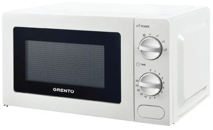 Микровълнова фурна Grento MW 720, 700 W, 20 l, 6 степени, Таймер, Размразяване, Бял