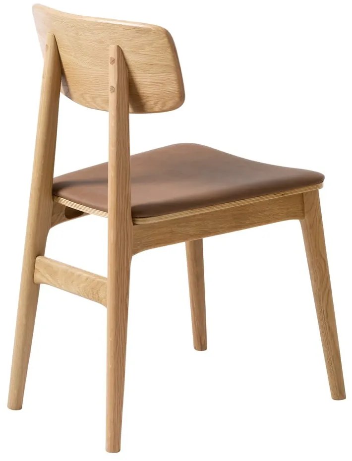 Трапезен стол от имитация на кожа в кафяв и естествен цвят Livo – Unique Furniture