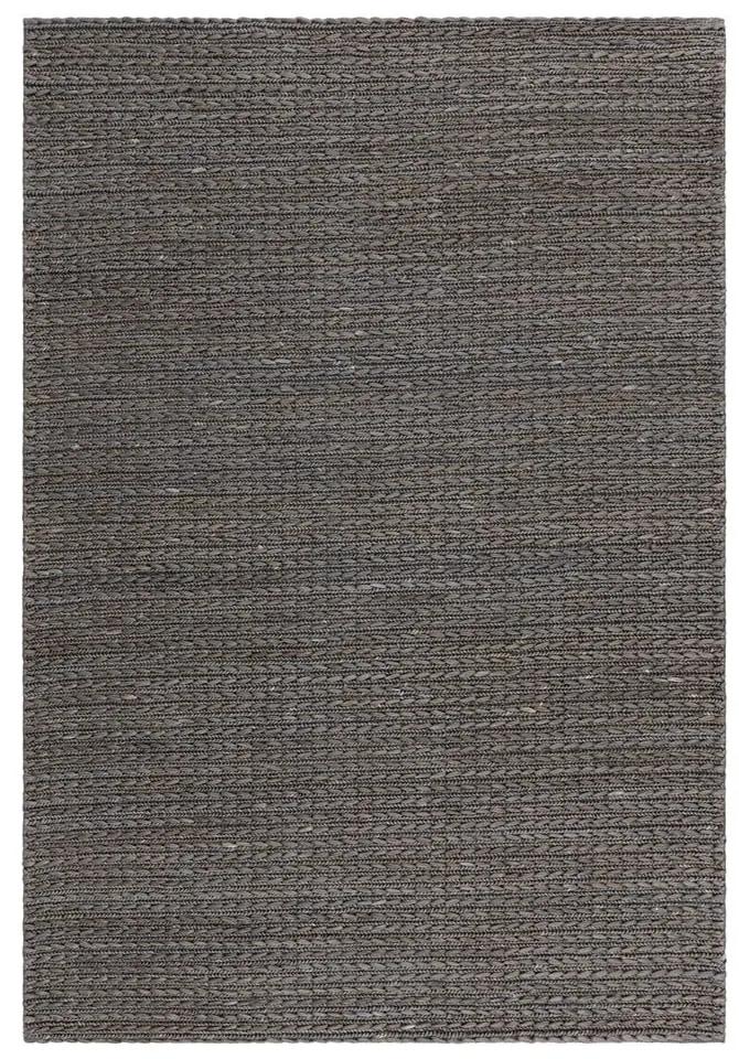 Антрацитен ръчно изработен ютен килим 120x170 cm Oakley – Asiatic Carpets