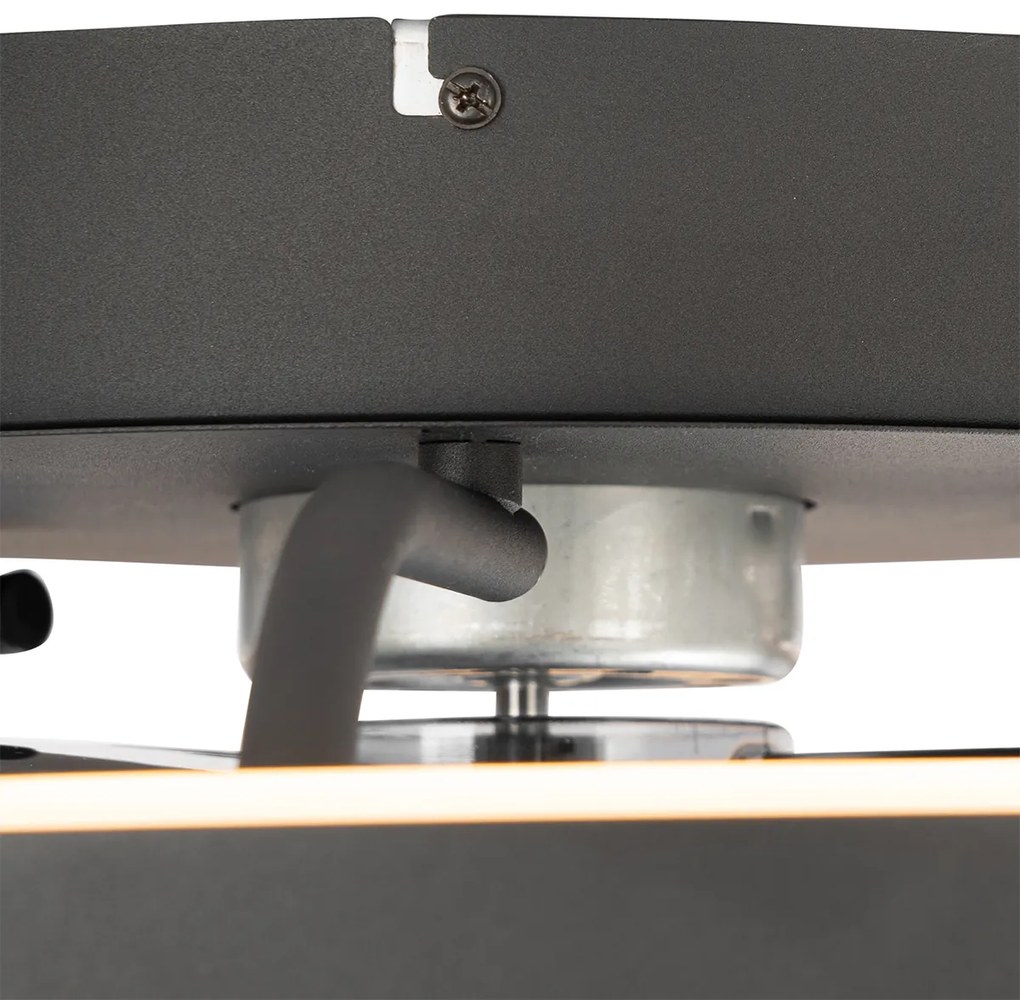 Вентилатор за таван черен 50 см вкл. LED димируем с дистанционно управление - Maddy