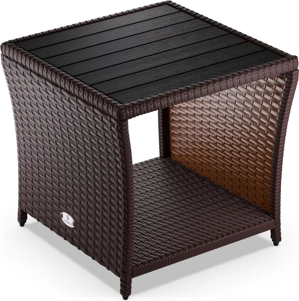 Стилна странична маса от полиротанг CASARIA® 45 × 45 × 40 cm