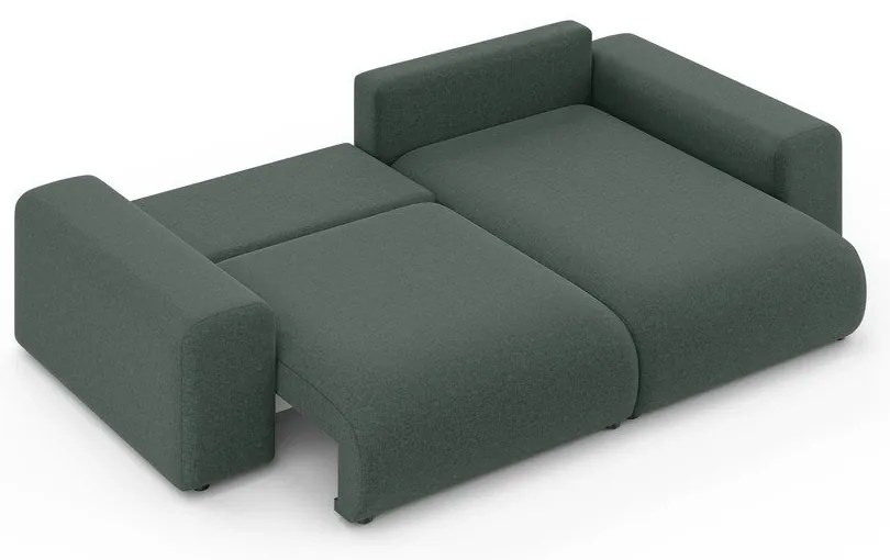 Тъмнозелен разтегателен ъглов диван с място за съхранение (променлив) Luma – Ropez