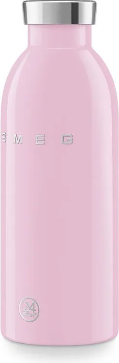 Термо бутилка SMEG Clima 50's Style WBF01PK, 500 мл, Херметично затваряне, Двустенна, Неръждаема стомана 18/8, Розов