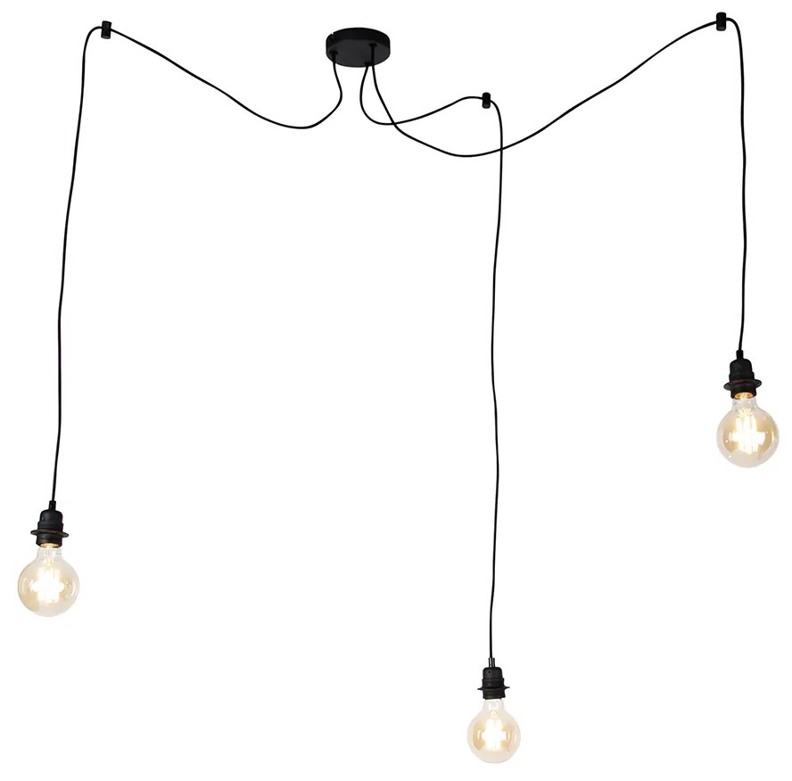 Интелигентна висяща лампа черна 3-светлина с WiFi G95 - Cava