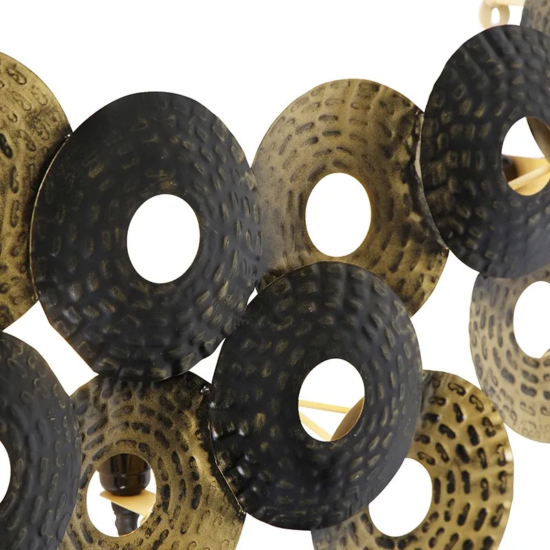 Стенна лампа в стил арт деко ориенталска антично злато 3-светлина - Balla