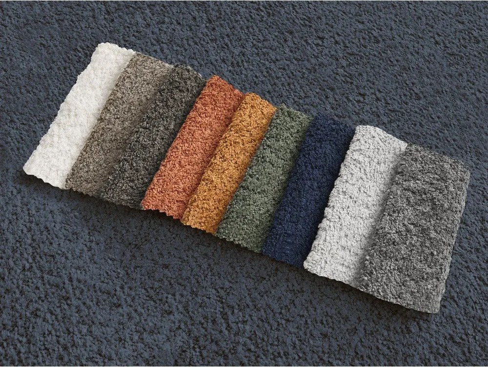 Тъмносин диван от прежда с примки от букле 234 cm Azra – Bobochic Paris