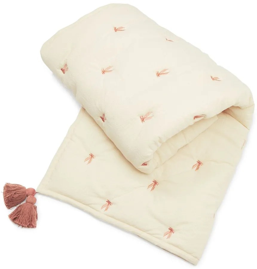 Светложълто/розово олекотено бебешко одеяло от органичен памук 90x120 cm Bows – Cam Cam Copenhagen