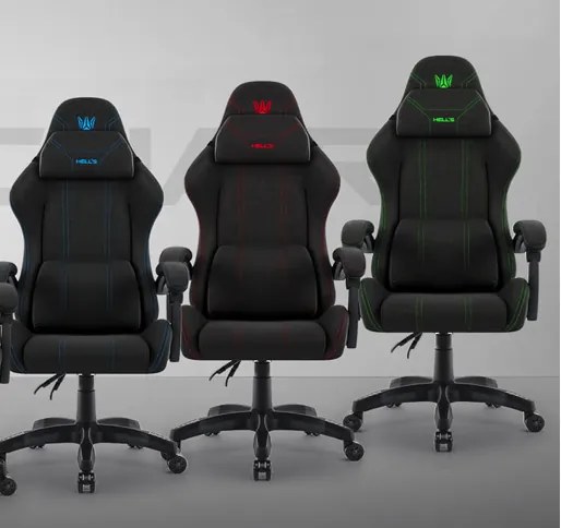 Ергономичен геймърски стол от плат HC-1014 Син