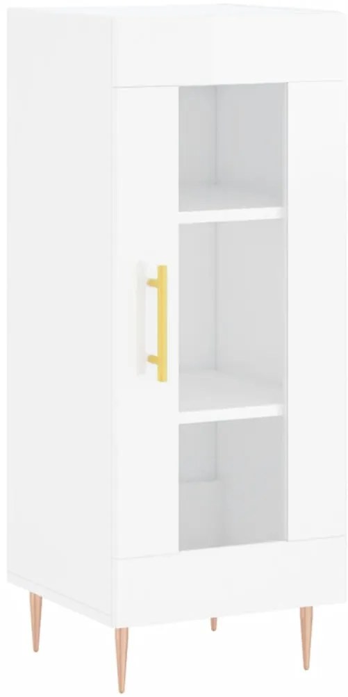 828782 vidaXL Сайдборд, бял гланц, 34,5x34x90 см, инженерно дърво