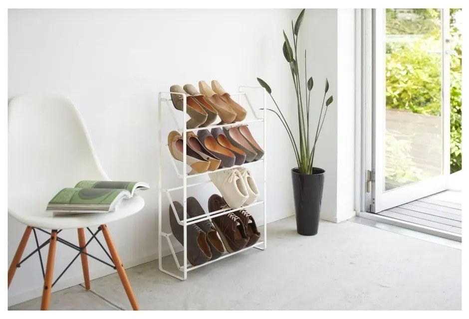 Бяла метална рамка за стойка за обувки - YAMAZAKI