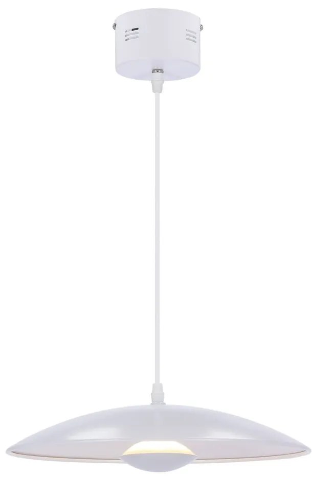 Бяло LED висящо осветително тяло с метален абажур Lund – Candellux Lighting