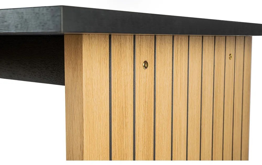 Маса за хранене с дъбов плот 90x160 cm Stripe - Woodman