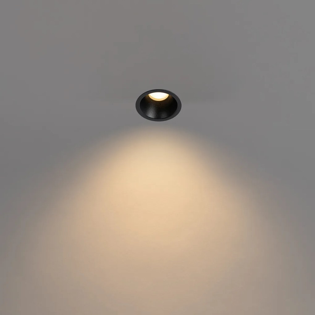 Комплект от 6 черни вградени прожектори GU10 35mm IP44 - Dept